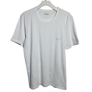 Hugo Boss Lot of 3 Classic Cotton Crew Neck T-Shirts Men L White Quite Luxury